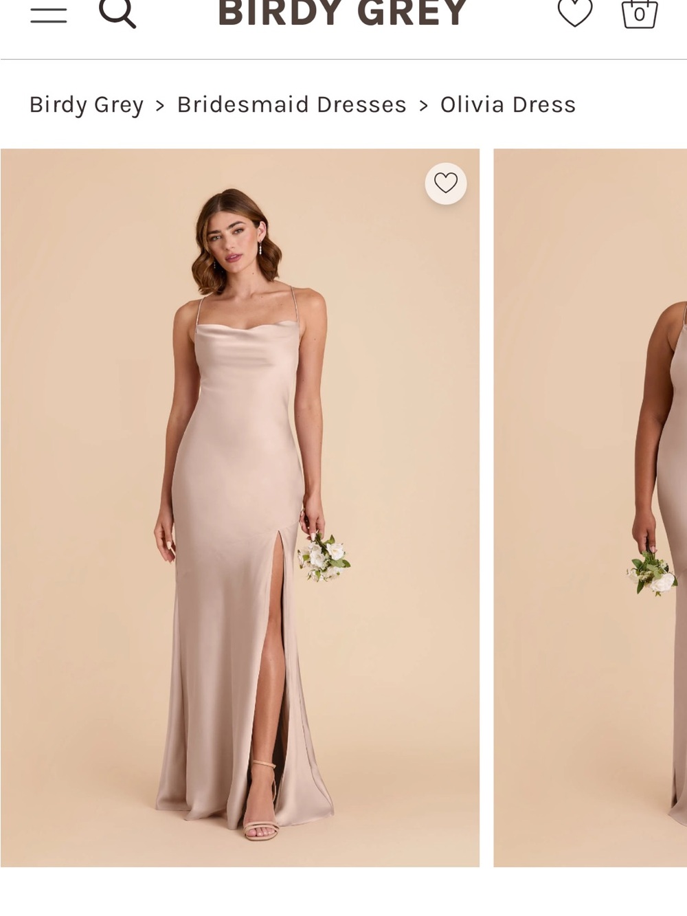 Birdy Grey Olivia Dress in Matte Satin Taupe